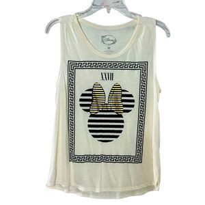 Disney Women's Cream Tank Top with Gold Bow Medium (3-13)